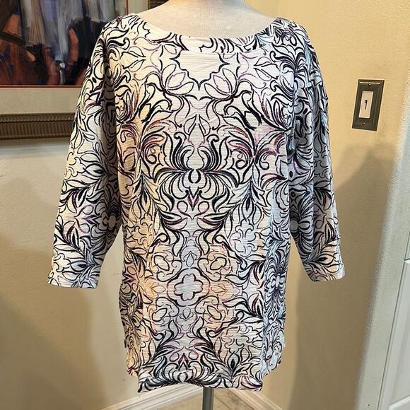 T by Talbots Patterned Cotton Top - Size 1X - Picture 3 of 13